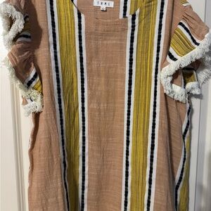 Striped Fringe Sleeve Top